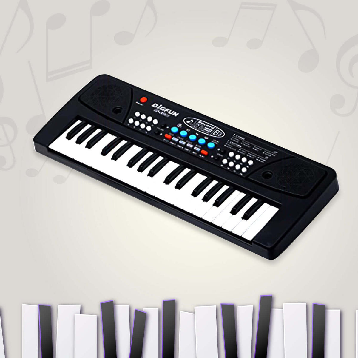 37-key kids piano keyboard microphone for children, perfect for singing and playing music together.