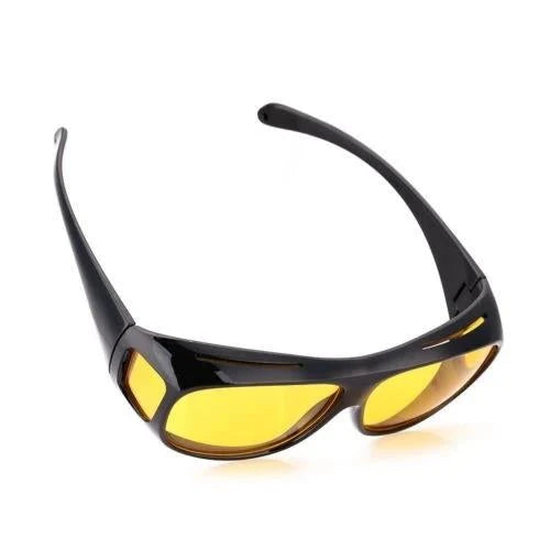 Anti-Glare Night Driving Glasses - Yellow HD Lens, Fits Over Prescription Eyewear
