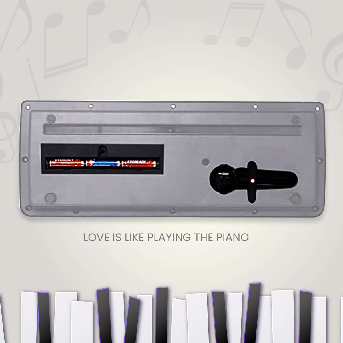 Kids piano keyboard microphone with attached microphone for music and singing fun.