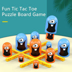 Tic Tac Toe Gobble game for kids featuring colorful tokens on a puzzle board.