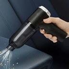 3-in-1 rechargeable car vacuum cleaner in use, highlighting its handheld design for cleaning upholstery.