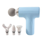 Electric massage gun with interchangeable heads and multiple massage heads for targeted muscle relief.