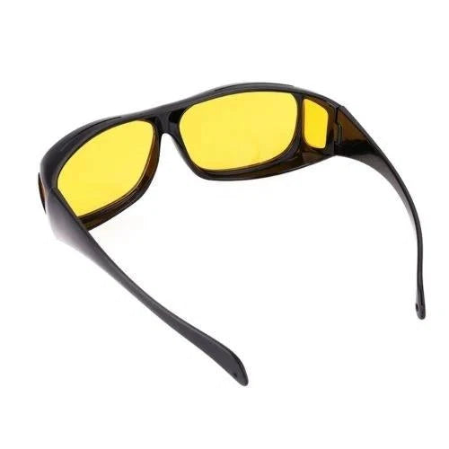 Anti-Glare Night Driving Glasses - Yellow HD Lens, Fits Over Prescription Eyewear