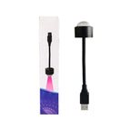 USB Star Night Light Projector & Mini Disco Ball with flexible neck for mood lighting in various settings.