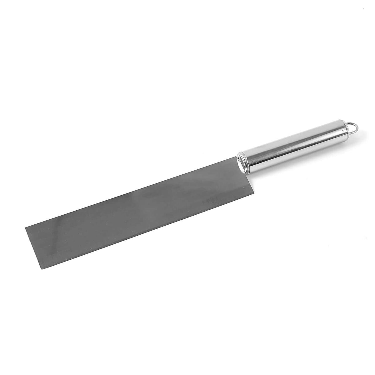 Ultra-sharp vegetable cleaver knife with a wide stainless steel blade and a polished handle for versatile kitchen use.