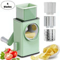6-in-1 Stainless Steel Vegetable Chopper & Dicer with Suction Base and 6 Blades for easy vegetable cutting.