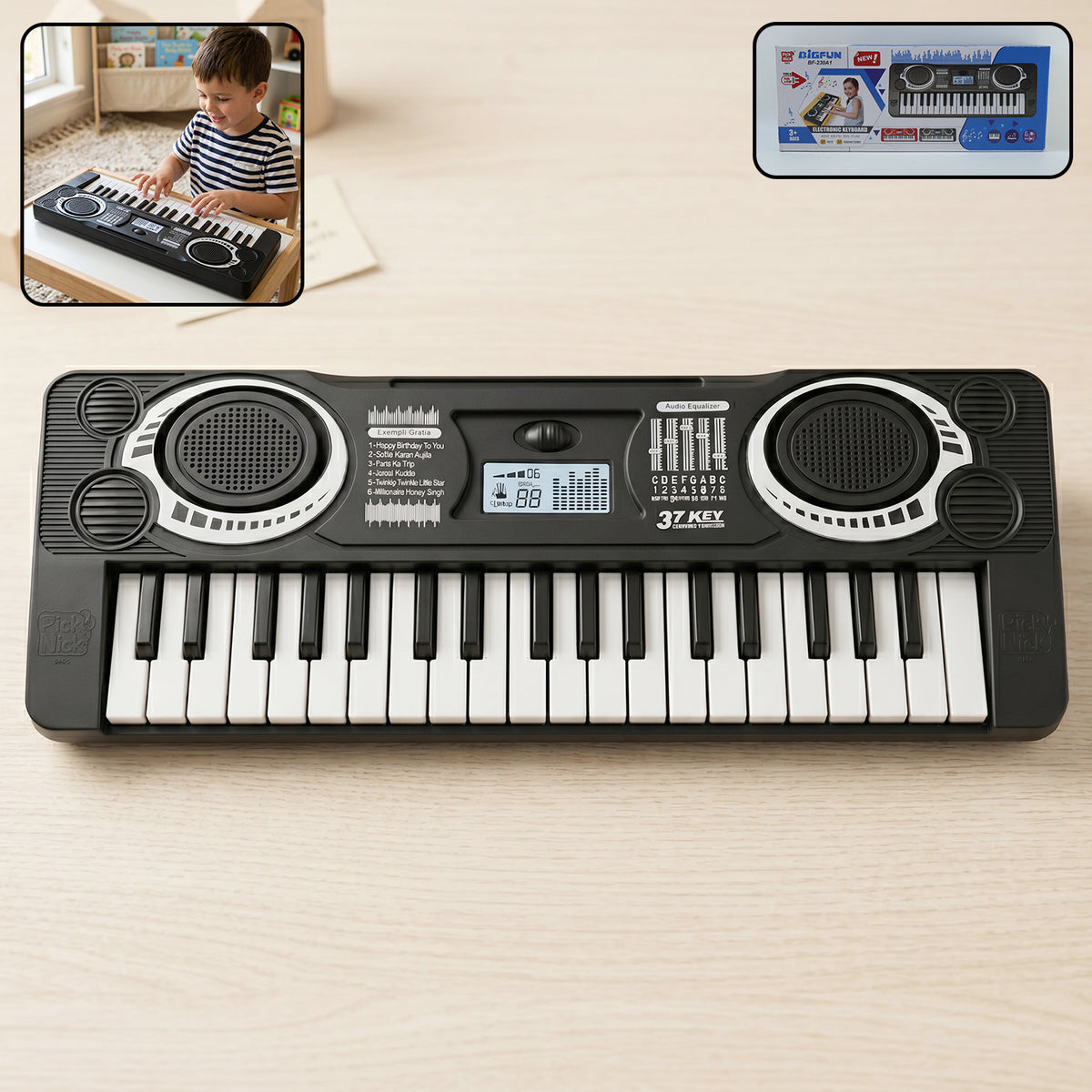 Electronic Musical Keyboard Toy For Kids With Multiple Sounds Mini Piano (1 Pc)
