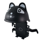 Bike handlebar sun visor designed as a cute cat to block glare and keep your phone cool while biking.