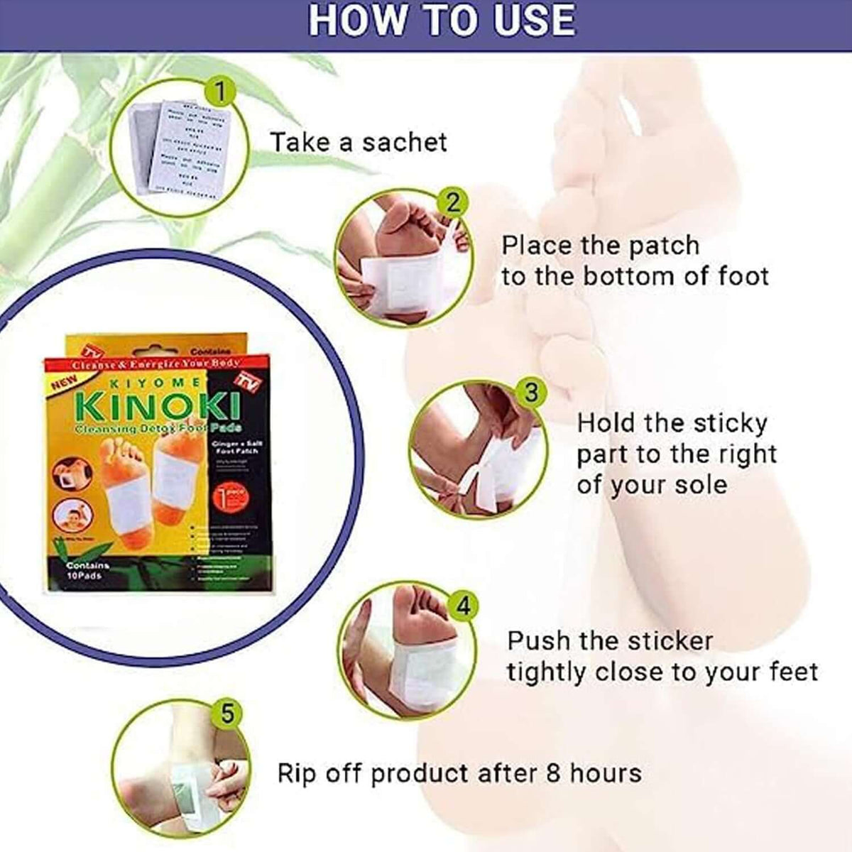 How to use ginger detox foot pads: application steps for maximum rejuvenation while you sleep.