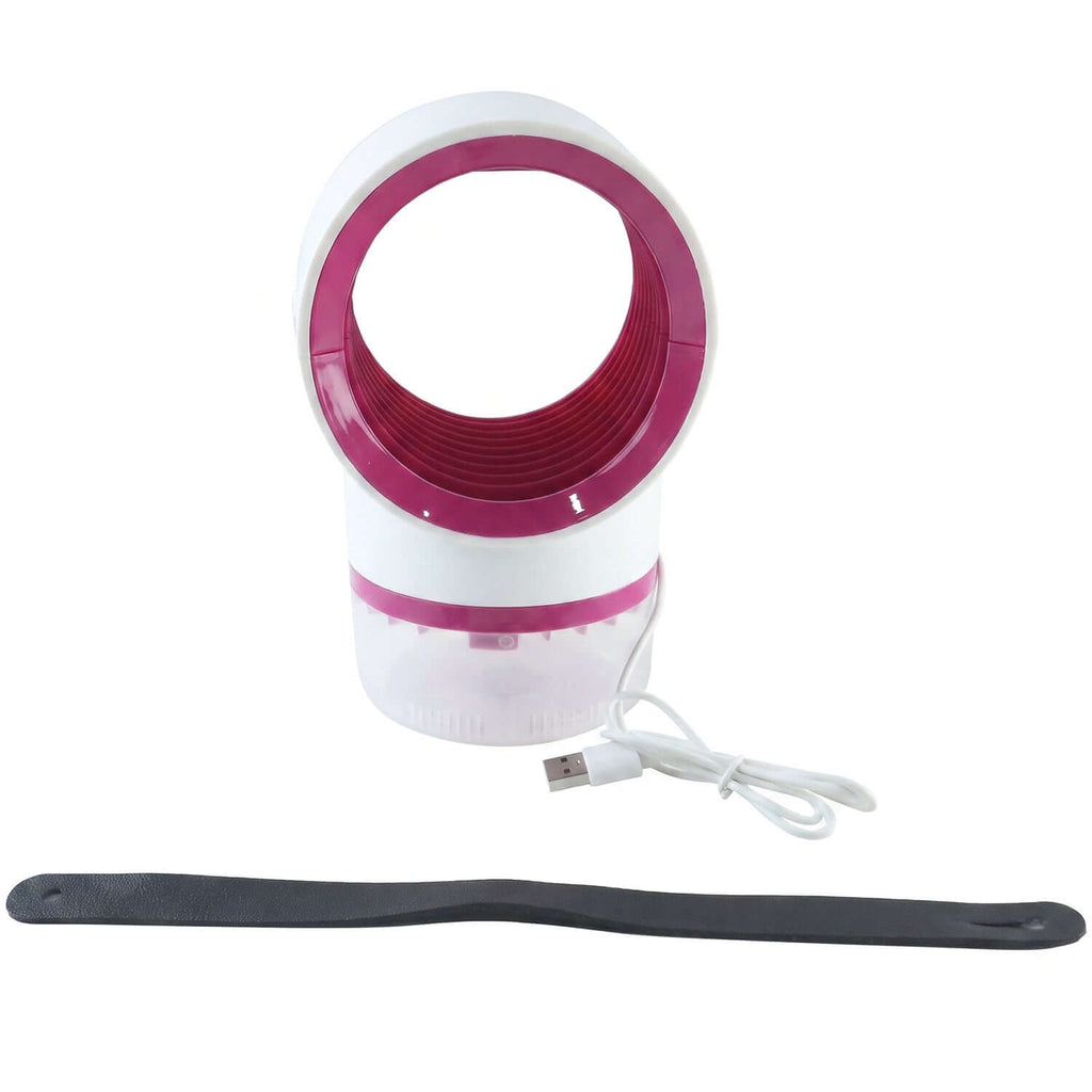 USB mosquito killer lamp with suction trap and USB cable, ideal for indoor insect control.
