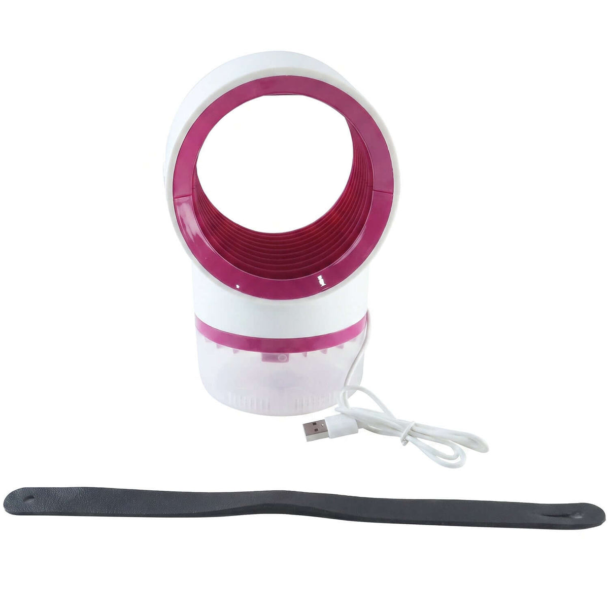 USB mosquito killer lamp with suction trap and USB cable, ideal for indoor insect control.