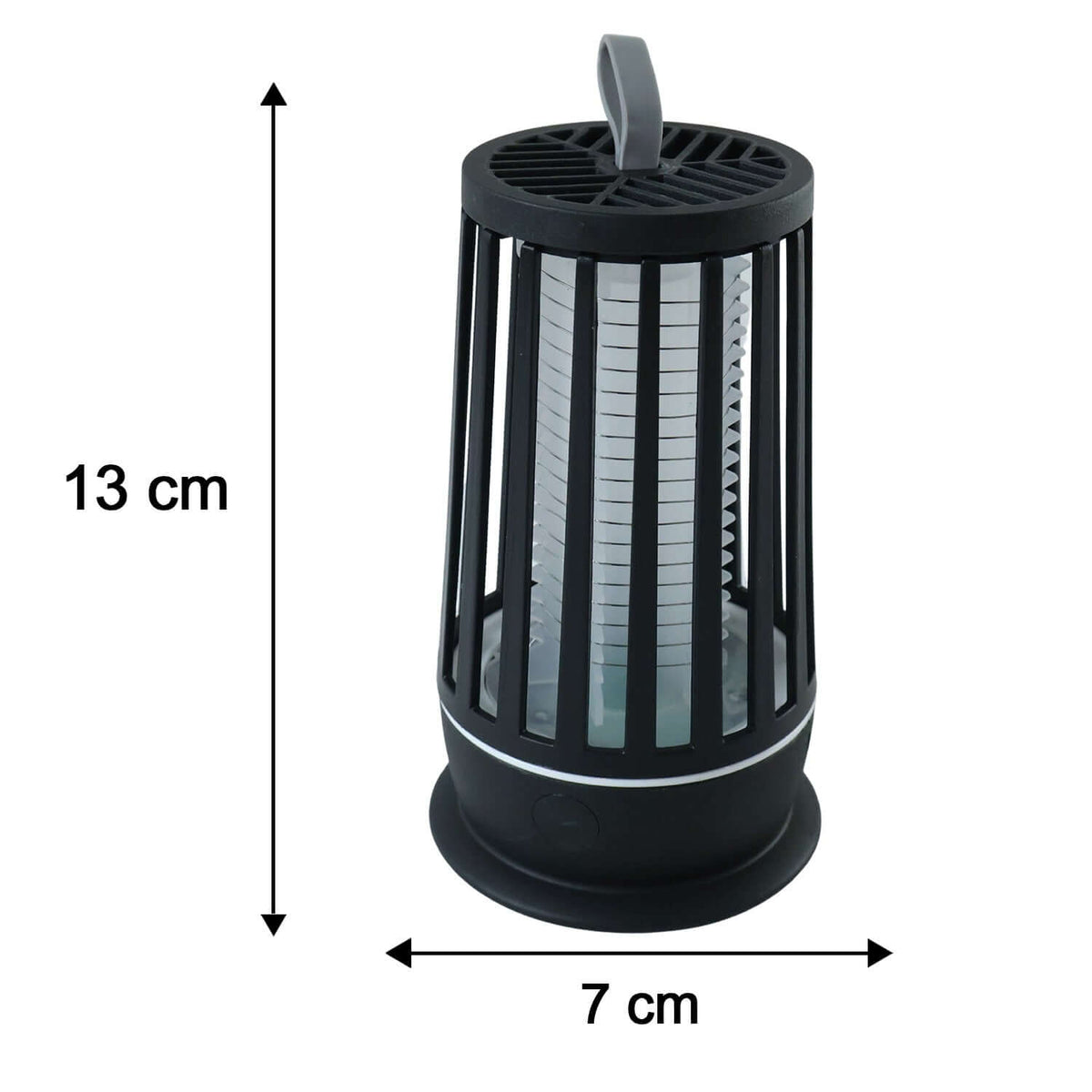 Indoor electric mosquito killer lamp dimensions 13 cm height and 7 cm width, ideal for mosquito control.