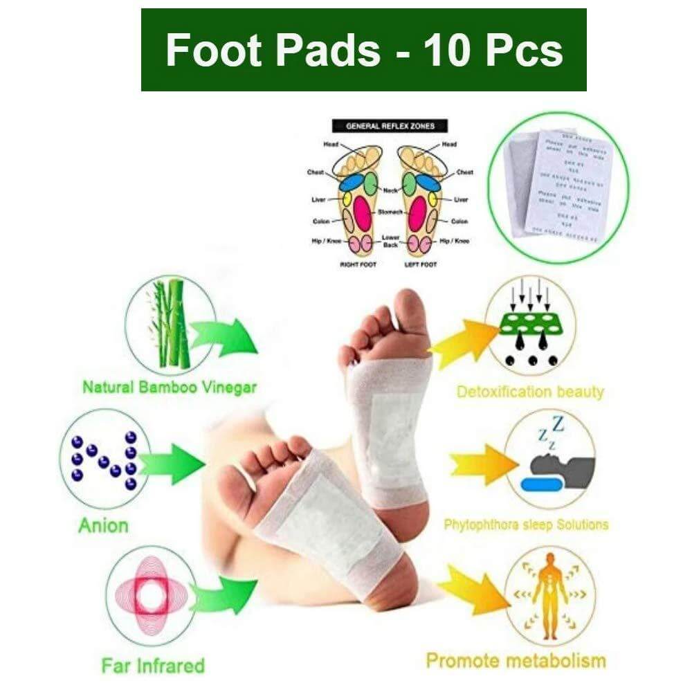 Ginger detox foot pads showcasing benefits like detoxification and rejuvenation with bamboo vinegar and anion.