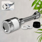 Water-saving faucet extender showing a flexible tap attachment, ideal for easy rinsing and cleaning tasks.