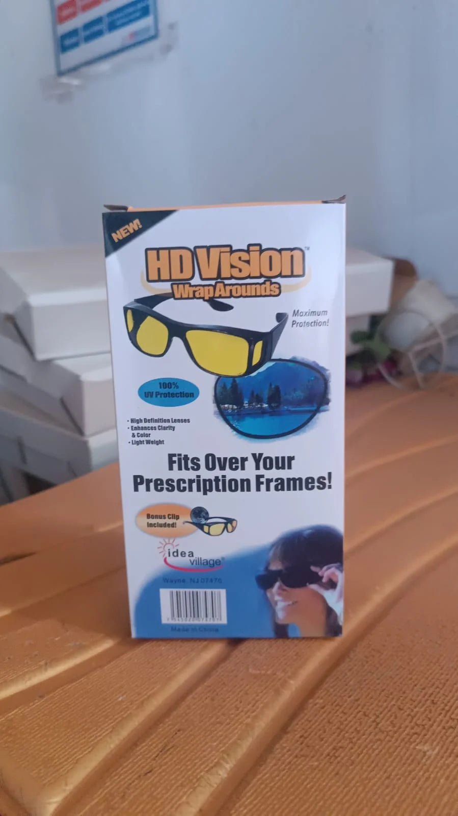 Anti-Glare Night Driving Glasses - Yellow HD Lens, Fits Over Prescription Eyewear