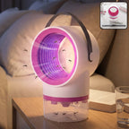 USB mosquito killer lamp with suction trap attracting insects in a modern home setting.