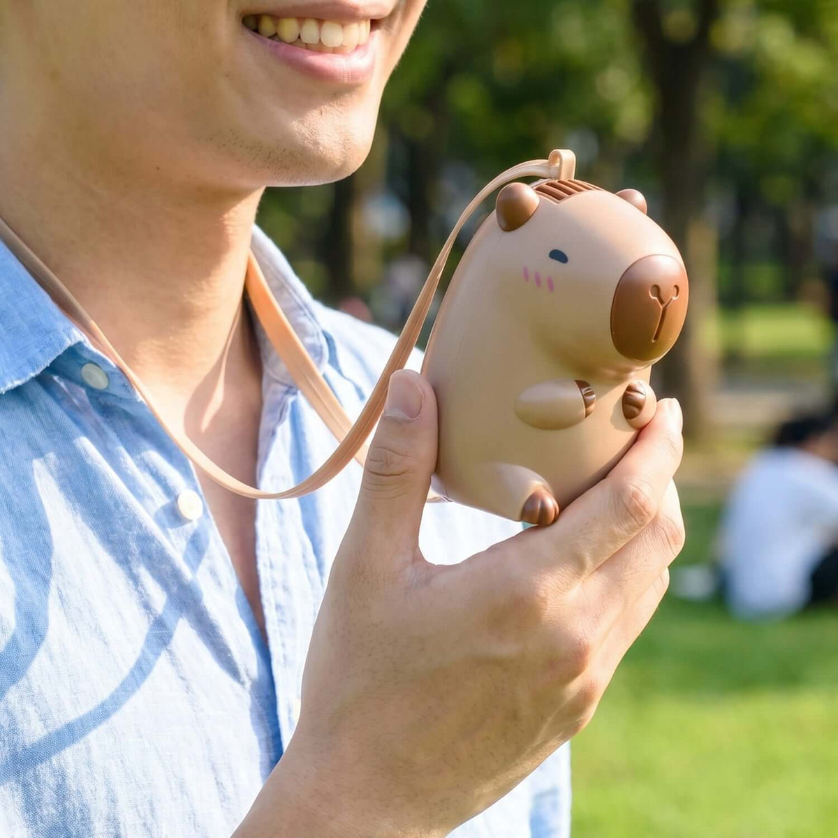 Cute Bear Mini Fan with Neck Strap (1 Pc) - A portable fan designed for comfort and style.