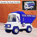 Big Friction-Powered Dumper Toy Truck for Kids with tipping container and no batteries needed.