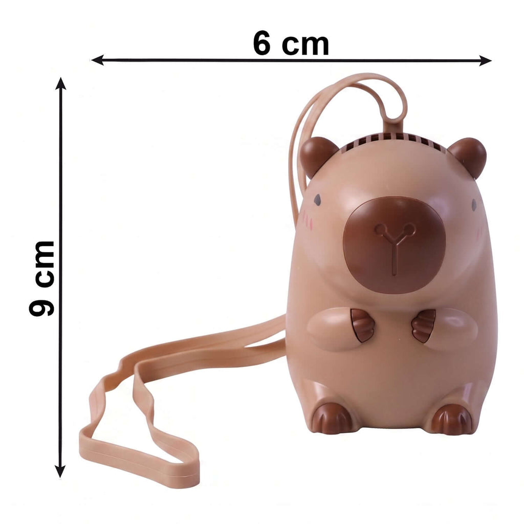 Cute Bear Mini Fan with Neck Strap, a portable cute bear neck fan for personal cooling on hot days.