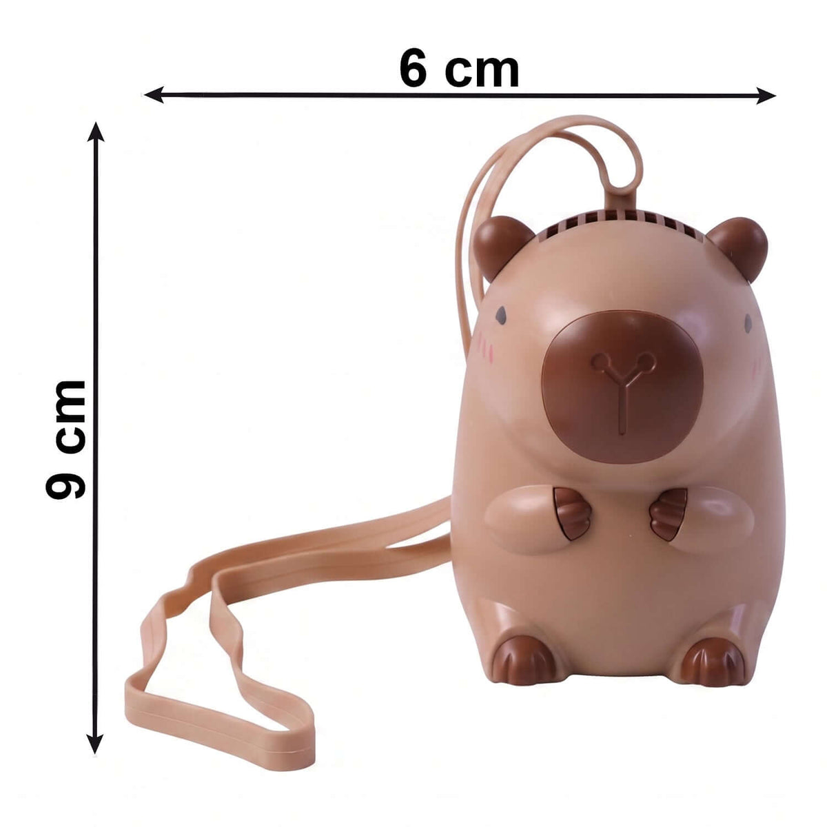 Cute Bear Mini Fan with Neck Strap, a portable cute bear neck fan for personal cooling on hot days.