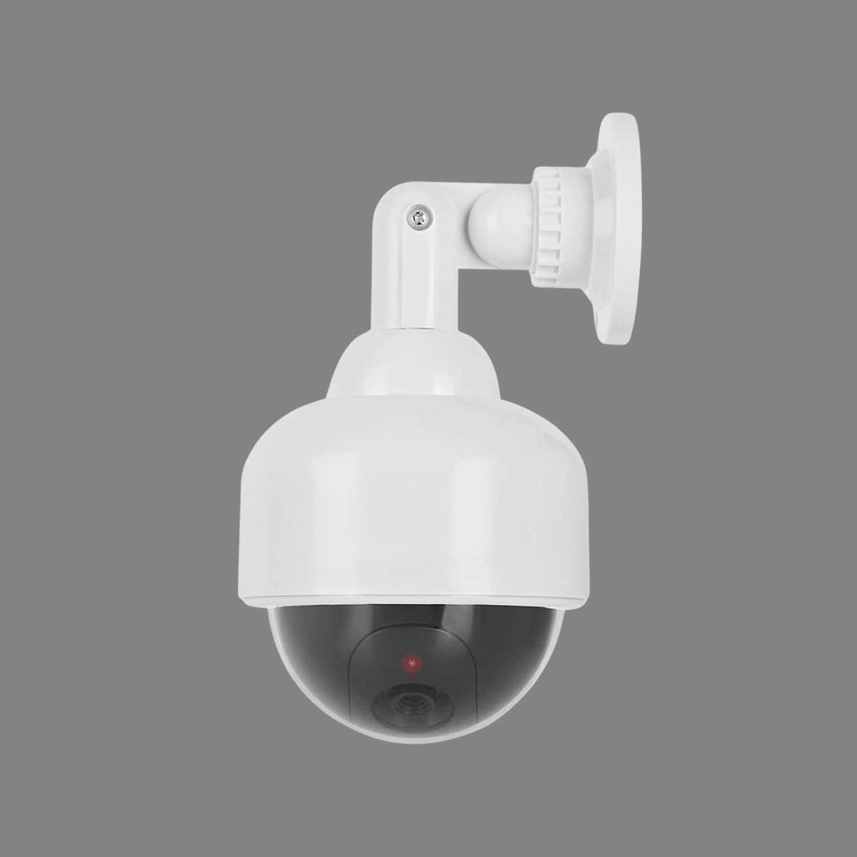 Realistic dummy CCTV camera with a flashing red LED light, perfect for enhancing security appearance.