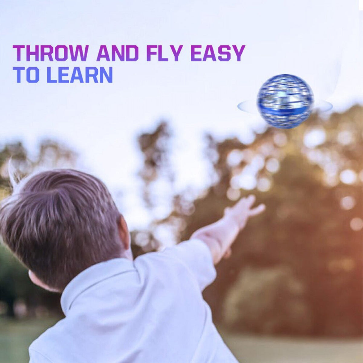Rechargeable flying orb ball boomerang spinner toy for kids