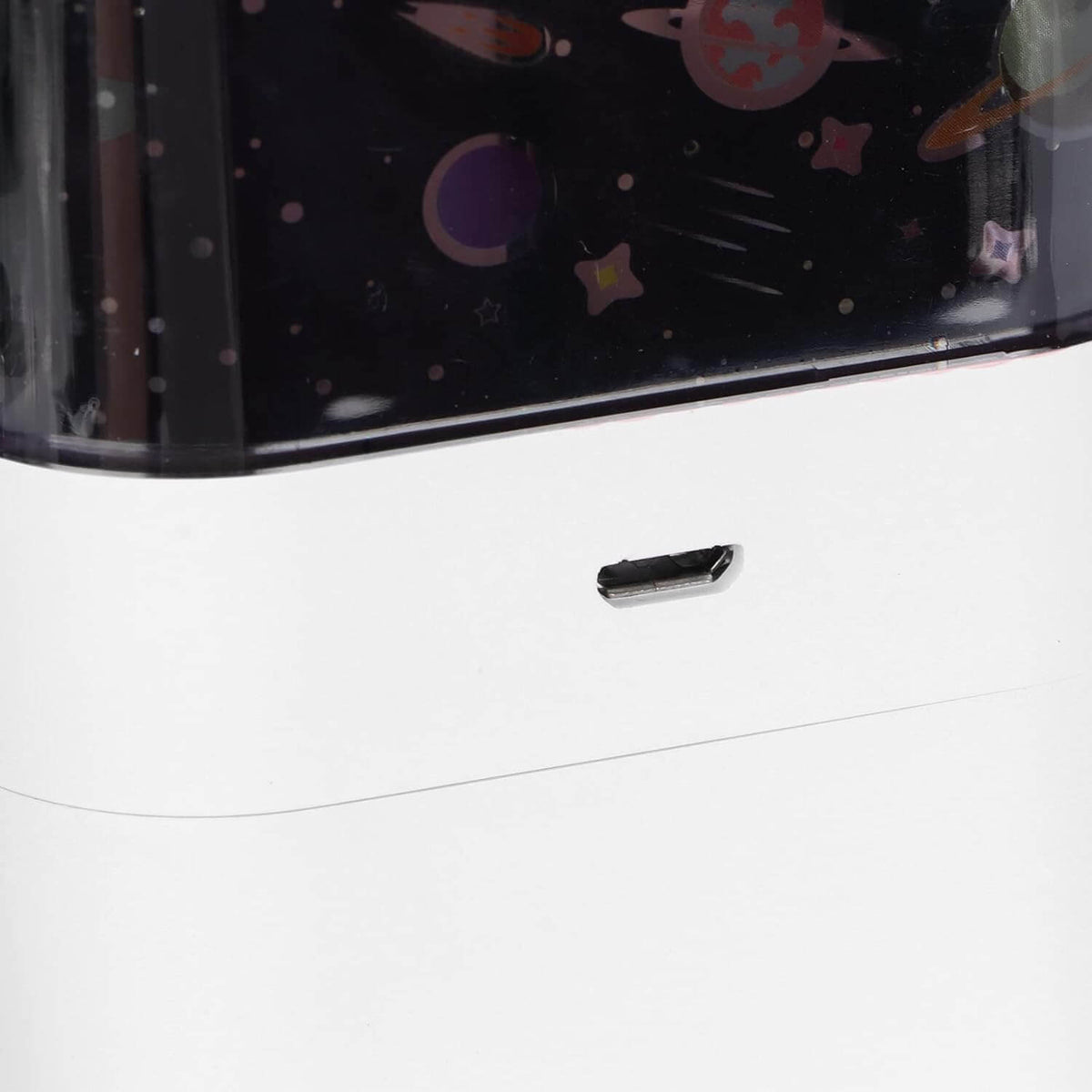 Close-up view of the USB charging port on the Star Projector Night Light Humidifier (300ml).