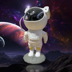 Astronaut Galaxy Projector Night Lamp with Remote Control displaying vibrant galaxy backdrop.