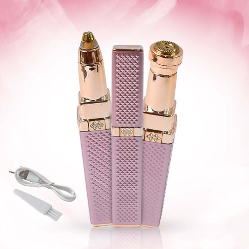 2-in-1 eyebrow razor and painless hair shaver with built-in LED light and rechargeable design.