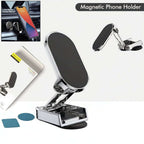 360 degree rotating magnetic car phone holder with sleek design and strong suction base.