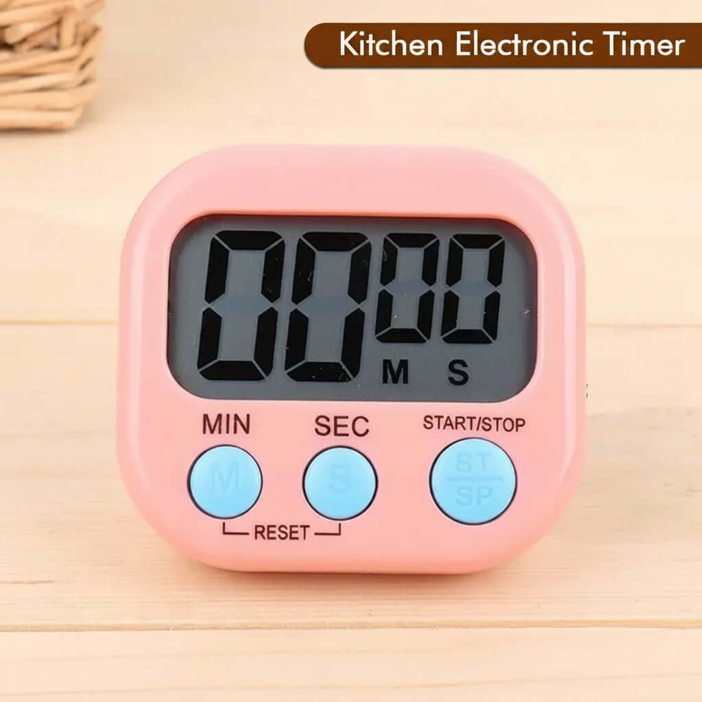 Digital Kitchen Timer with Big Digits, 00:00 display, electronic timer for cooking, easy to read