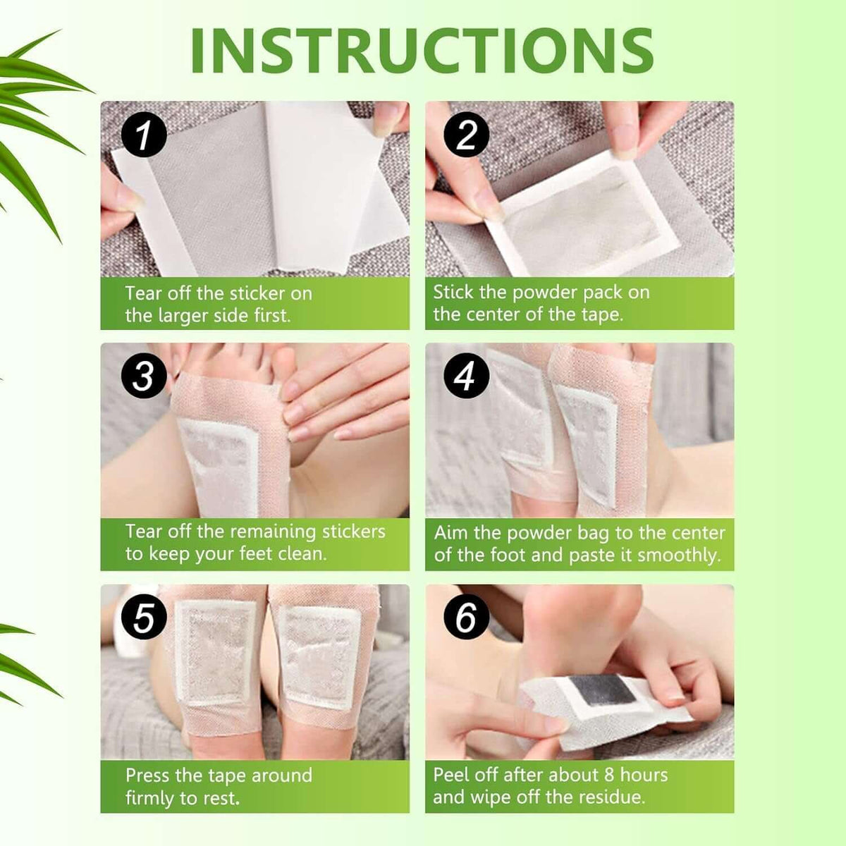 Step-by-step instructions for using ginger detox foot pads for effective overnight detox.